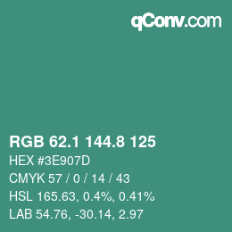 Color code: RGB 62.1 144.8 125 | qconv.com