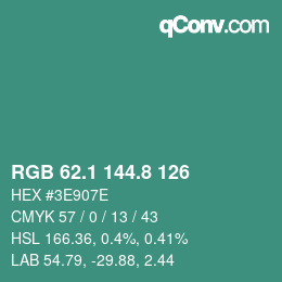 Color code: RGB 62.1 144.8 126 | qconv.com