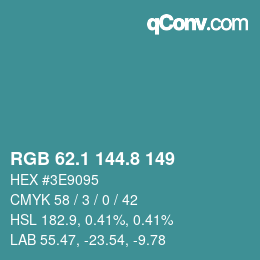 Color code: RGB 62.1 144.8 149 | qconv.com
