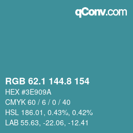Color code: RGB 62.1 144.8 154 | qconv.com