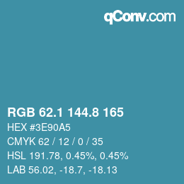 Color code: RGB 62.1 144.8 165 | qconv.com