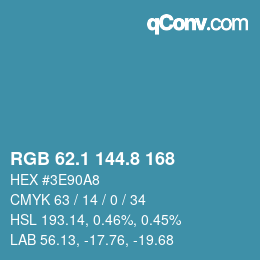 Color code: RGB 62.1 144.8 168 | qconv.com