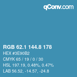 Color code: RGB 62.1 144.8 178 | qconv.com