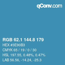 Color code: RGB 62.1 144.8 179 | qconv.com