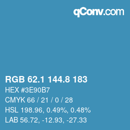 Color code: RGB 62.1 144.8 183 | qconv.com