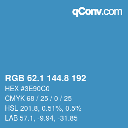 Color code: RGB 62.1 144.8 192 | qconv.com