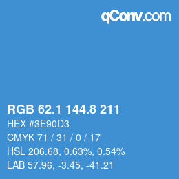 Color code: RGB 62.1 144.8 211 | qconv.com