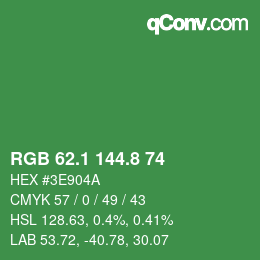 カラーコード: RGB 62.1 144.8 74 | qconv.com