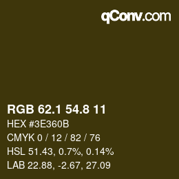 Color code: RGB 62.1 54.8 11 | qconv.com