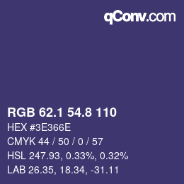 Farbcode: RGB 62.1 54.8 110 | qconv.com