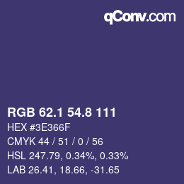 Color code: RGB 62.1 54.8 111 | qconv.com