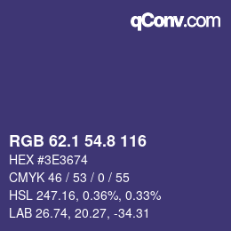 カラーコード: RGB 62.1 54.8 116 | qconv.com
