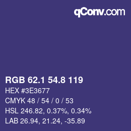 カラーコード: RGB 62.1 54.8 119 | qconv.com