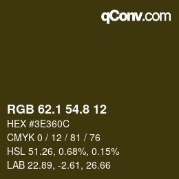 カラーコード: RGB 62.1 54.8 12 | qconv.com