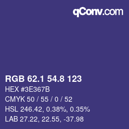 カラーコード: RGB 62.1 54.8 123 | qconv.com