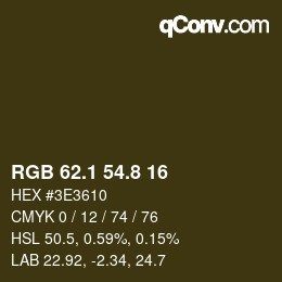 Color code: RGB 62.1 54.8 16 | qconv.com