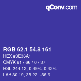 カラーコード: RGB 62.1 54.8 161 | qconv.com