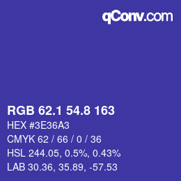カラーコード: RGB 62.1 54.8 163 | qconv.com