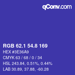 カラーコード: RGB 62.1 54.8 169 | qconv.com