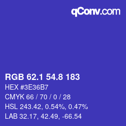 カラーコード: RGB 62.1 54.8 183 | qconv.com