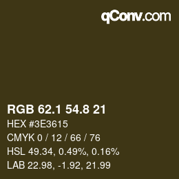 Color code: RGB 62.1 54.8 21 | qconv.com