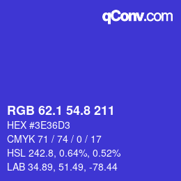 カラーコード: RGB 62.1 54.8 211 | qconv.com
