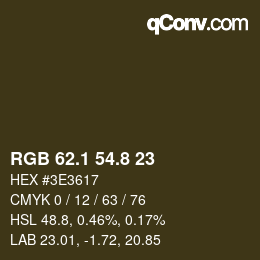 Color code: RGB 62.1 54.8 23 | qconv.com