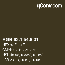 Color code: RGB 62.1 54.8 31 | qconv.com