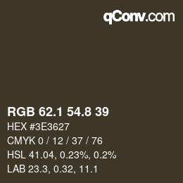 Color code: RGB 62.1 54.8 39 | qconv.com