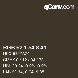 Color code: RGB 62.1 54.8 41 | qconv.com