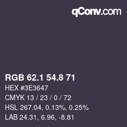 カラーコード: RGB 62.1 54.8 71 | qconv.com
