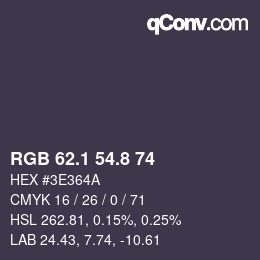 Color code: RGB 62.1 54.8 74 | qconv.com