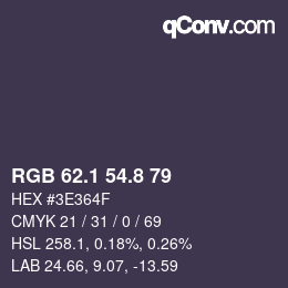 カラーコード: RGB 62.1 54.8 79 | qconv.com