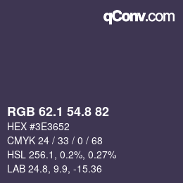 Color code: RGB 62.1 54.8 82 | qconv.com