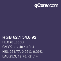 Color code: RGB 62.1 54.8 92 | qconv.com