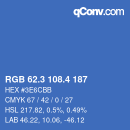 カラーコード: RGB 62.3 108.4 187 | qconv.com