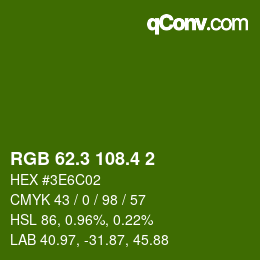 カラーコード: RGB 62.3 108.4 2 | qconv.com