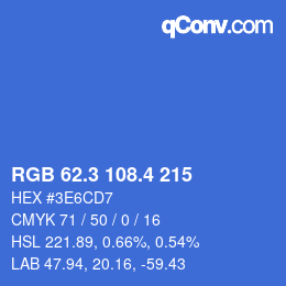 カラーコード: RGB 62.3 108.4 215 | qconv.com