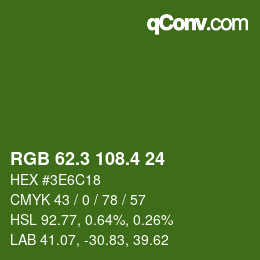 カラーコード: RGB 62.3 108.4 24 | qconv.com