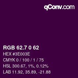 カラーコード: RGB 62.7 0 62 | qconv.com