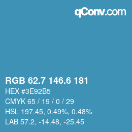 カラーコード: RGB 62.7 146.6 181 | qconv.com