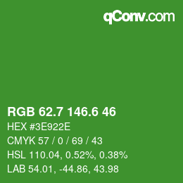 カラーコード: RGB 62.7 146.6 46 | qconv.com