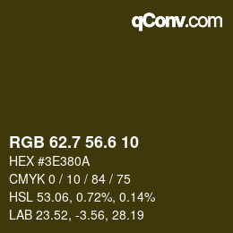 カラーコード: RGB 62.7 56.6 10 | qconv.com