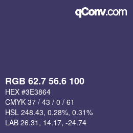 カラーコード: RGB 62.7 56.6 100 | qconv.com