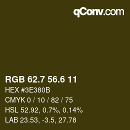 カラーコード: RGB 62.7 56.6 11 | qconv.com