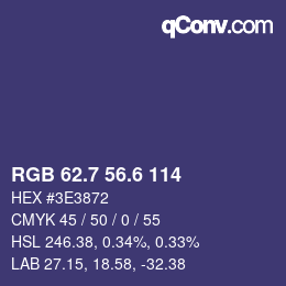 カラーコード: RGB 62.7 56.6 114 | qconv.com