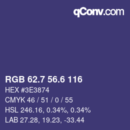 カラーコード: RGB 62.7 56.6 116 | qconv.com