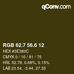 カラーコード: RGB 62.7 56.6 12 | qconv.com