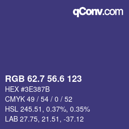 カラーコード: RGB 62.7 56.6 123 | qconv.com