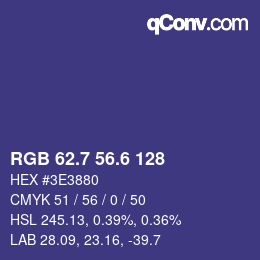 カラーコード: RGB 62.7 56.6 128 | qconv.com
